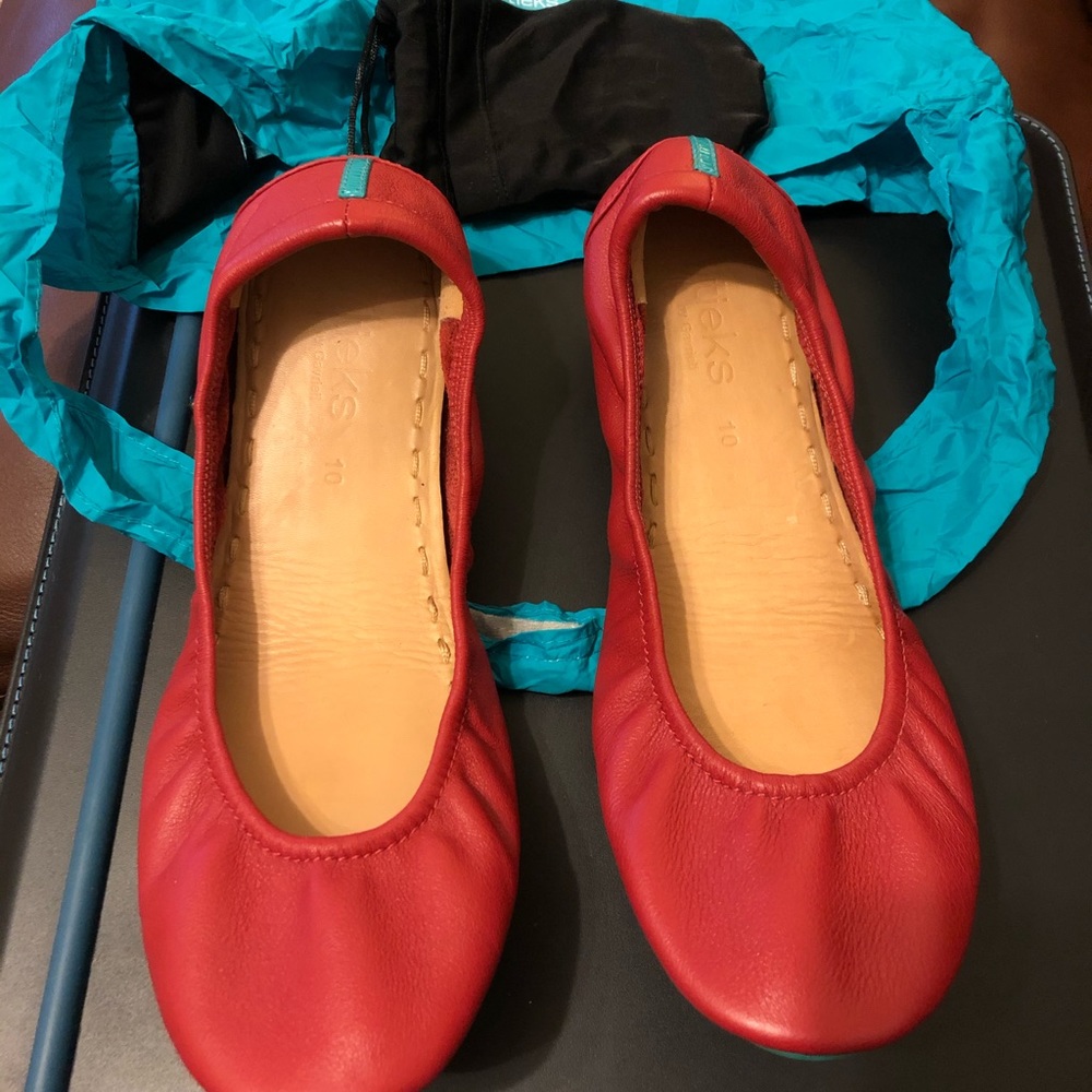 Tieks size 10 red leather